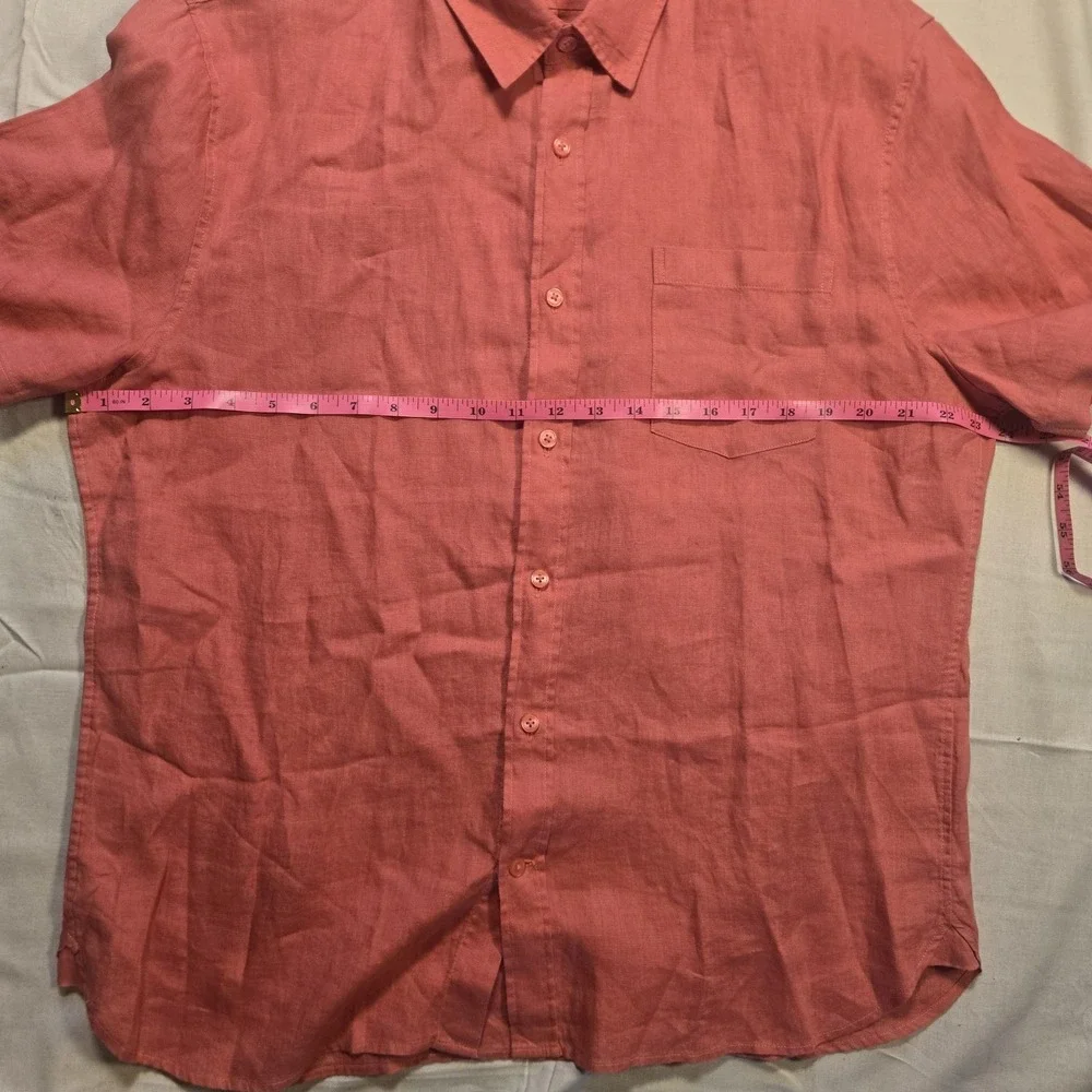 NWT Vince Men's Cotton/Linen Short Sleeve Shirt Red Size Large